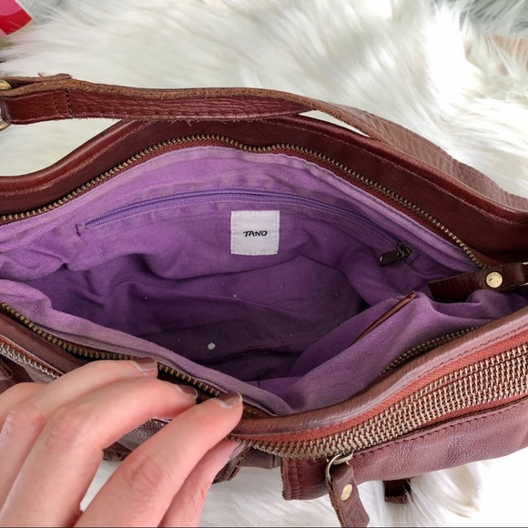 Anthropologie TANO brown leather zipper purse - Picture 6 of 7